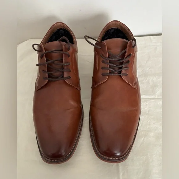 Madden Ortholite Men’s Vegan Leather Oxford Lace-up Dress Shoes, Cognac; Size 13